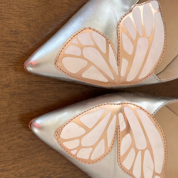 Sophia Webster Silver and Golf Mariposa Flats Women\'s Shoes 8